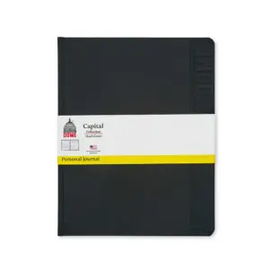 Dome Personal Journal – 8 x 10 Inch Hardcover Black Lined Journal Notebook