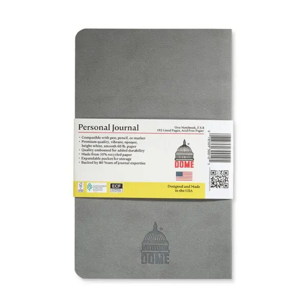 Dome Personal Journal Gray – 5 x 8 Inch Softcover Lined Journal Notebook - Image 2