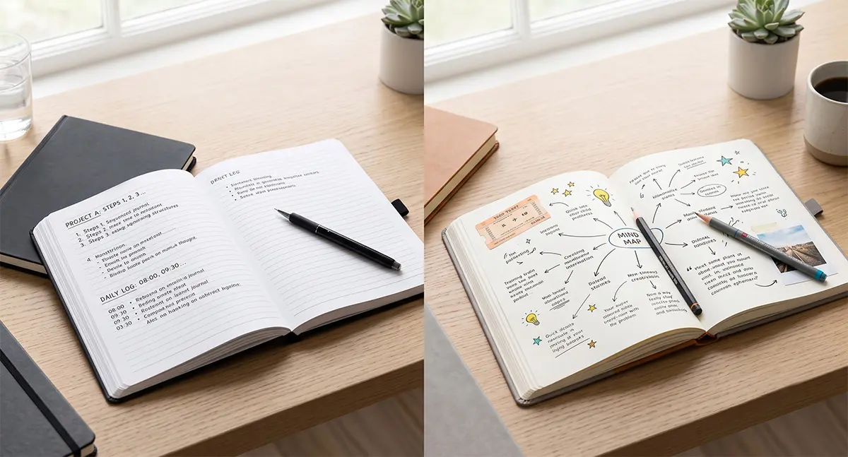 Lined vs. blank journal
