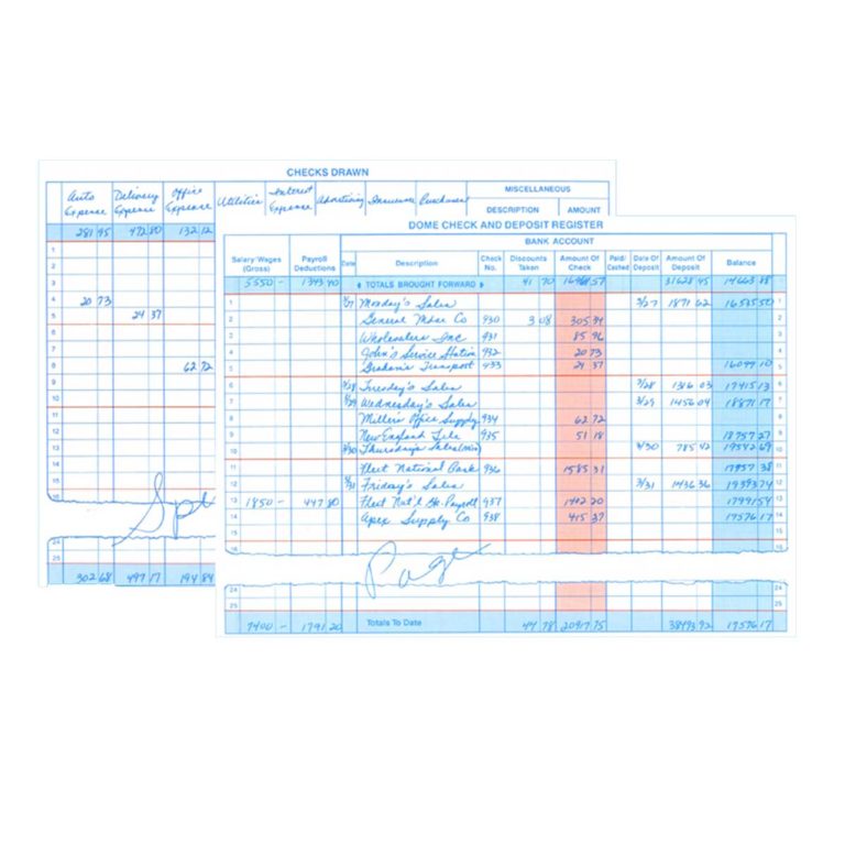 Deposit Register Example Check and Deposit Register - Bank Solutions - The Dome Company