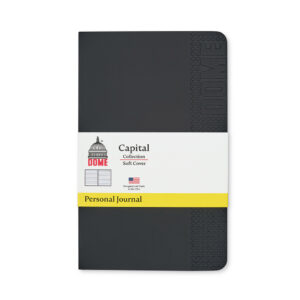 Dome Personal Journal – 5 x 8 Inch Softcover Black Lined Journal Notebook
