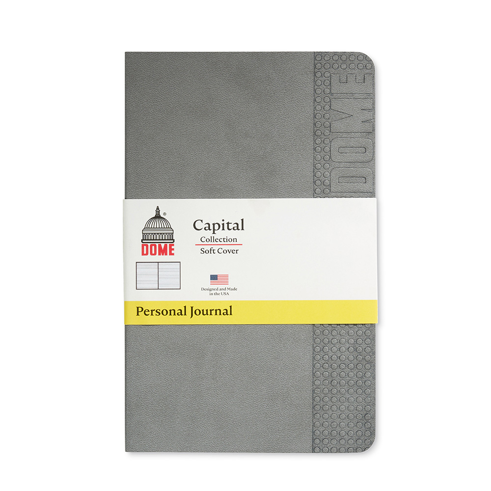 Dome Personal Journal Gray – 5 x 8 Inch Softcover Lined Journal Notebook