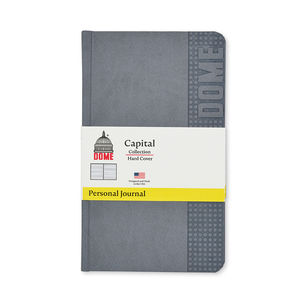 Dome Personal Journal Gray – 5 x 8 Inch Softcover Lined Journal Notebook