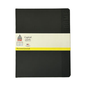 Dome Personal Journal – 8 x 10 Inch Hardcover Black Lined Journal Notebook