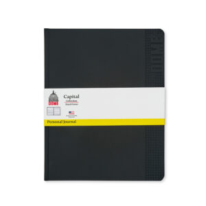 Dome Personal Journal – 8 x 10 Inch Hardcover Black Lined Journal Notebook