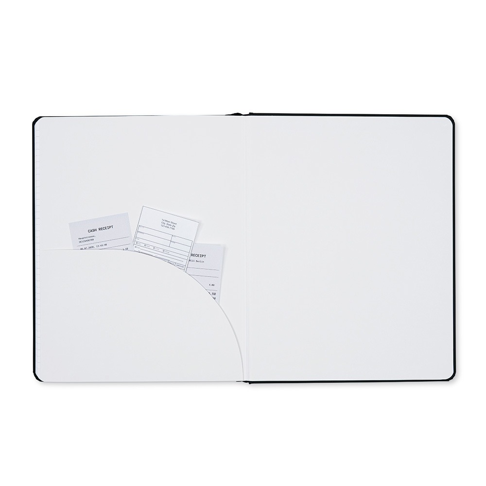 Dome Personal Journal – 8 x 10 Inch Hardcover Black Lined Journal Notebook