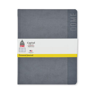 Dome Personal Journal – 8 x 10 Inch Hardcover Gray Lined Journal Notebook
